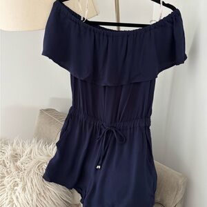 Ella Moss Navy Off-Shoulder Romper